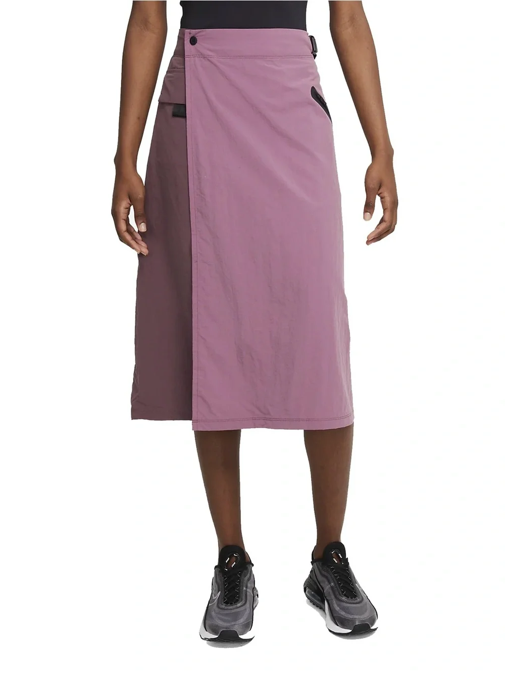 NWT Nike Sportswear Tech Pack Wrap Midi Athletic Outdoor Skirt Dark Wine